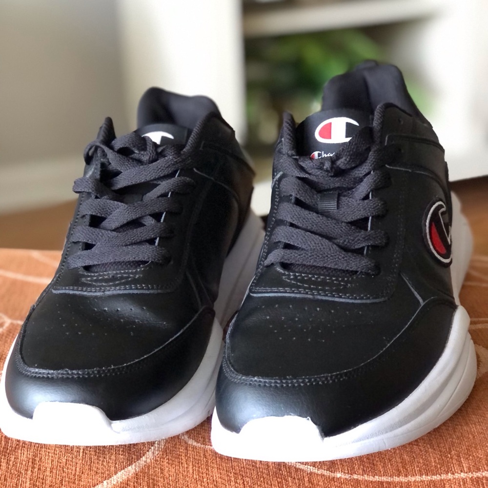 CHAMPION Black Leather Sneakers